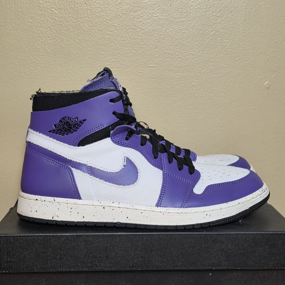 Air Jordan 1 Zoom CMFT Comfort Crater Purple White High CT0978-501 Men’s Size 11